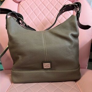 Dooney & Bourke Taupe Leather Hobo Bag